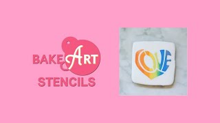 Rainbow Love Heart Cookie: How to Decorate with Stencils