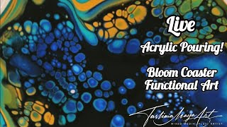 Creating Stunning Acrylic Pour Bloom Coasters! |Functional Art | Taslima Maya Art was live