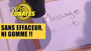 Peut-on effacer de l'encre sans gomme ni effaceur ? - Défis Cobayes - France 4