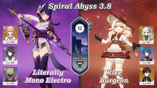 Spiral 3.8 Literally Mono Electro & Klee Burgeon  | Genshin Impact