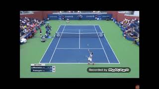 ADRIAN MANNARINO WINS FIRST SET AGAINST FRETANGELO     US OPEN 2017