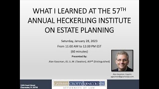 What I learned at the 57th Annual Heckerling Institute on Estate Planning