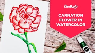 How To Paint A Carnation Flower Using Watercolor