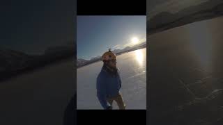 Ice Skating on a Glacier Lake in ALASKA #shorts