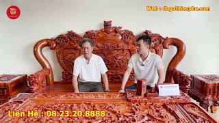 👉Bàn Giao Full Combo Phòng Khách Gỗ Hương Đá Hàng VIP Cho Khách ( Tập Đoàn Đồ Gỗ Thiên Phú )