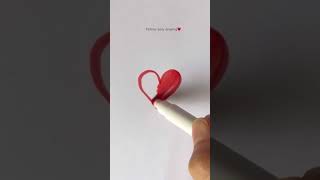 Easy drawing ideas || Easiest way to draw a heart ♥️ #art #shorts #short #painting #drawing #diy