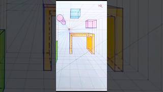 Perspectiva de 1PF conocida como "Paralela ó Cónica" #dibujotécnico #shorts  #diseñoyarquitectura