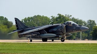 McDonnell Douglas AV-8B+ Harrier II TRIO TAKEOFF from Oshkosh 2024