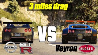 Nissan vs Bugatti, GT R35 vs Veyron Drag race.