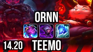 ORNN vs TEEMO (TOP) | Godlike | EUNE Master | 14.20