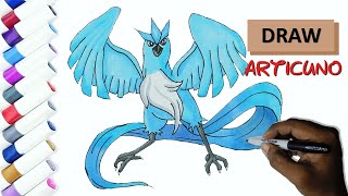 Drawing Articuno !!! How To Draw Articuno from Pokemon