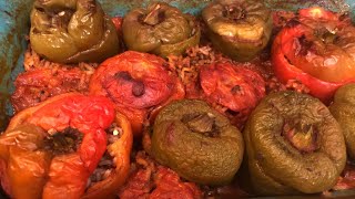 #Short_Stuffed_Bell_Pepper_محشي_فليفله_بالرز_واللحمه