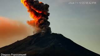 Actividad Volcán Popocatépetl 10 de Noviembre 2024