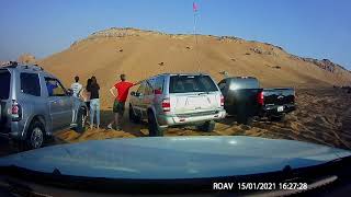 buggy rollover in pink rock