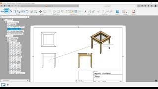 Fusion Small Table 3D to a 2D Drawing