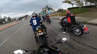 Motorcycles cruise Malibu PCH