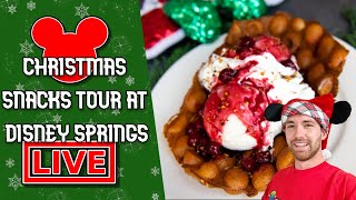 TRYING CHRISTMAS TREATS AT DISNEY SPRINGS LIVE STREAM