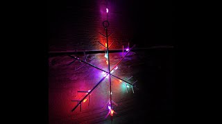 Rainbow LEDs with Twinkling Orange Christmas Curtain Lights 1.2m wide with 1.3m