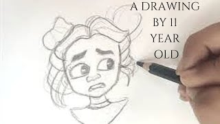 My Drawing #86 | How to draw a Scared Girl | Aaliya Amreen