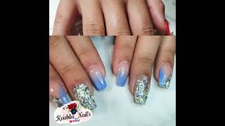 Uñas Azules con Glitter💙/Recreación Pinterest/No era mi trabajo