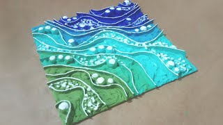 3D Textured Abstract Painting / Easy DIY Wall Art with Recycled Cardboard Texture / Art Tutorial