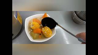 Carrot, corn and green raddish soup(chinese soup)