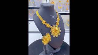 ANIID Necklace Sets For Women Dubai African Gold Color Jewelry Set Bride Earrings Ring Indian Nigeri