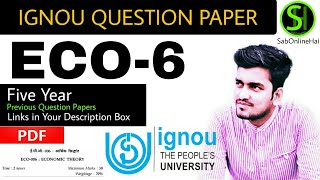 ﻿﻿﻿﻿﻿ECO-6 Question Paper |Hindi|English| IGNOU | How to Download IGNOU Question Paper | Bcom