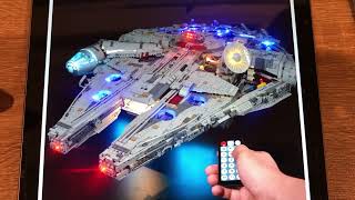 Kyglaring LED set for Lepin 05132 UCS Millennium Falcon Unboxing