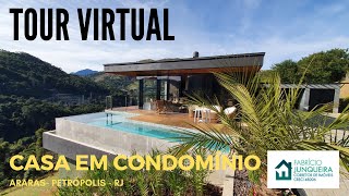 Casa moderna e linear no condomínio Quinta do Lago, Araras, Petrópolis, RJ | Tour virtual completo