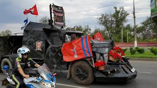 Мотопробег байкеров "Ночные волки" в Волгограде. Август 2023