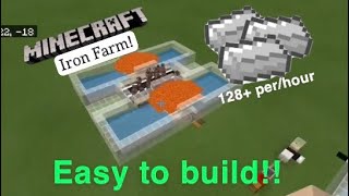 BEDROCK IRON FARM!!! (EASY TO BUILD)