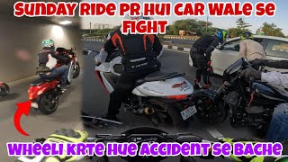 ladai ho gayi 🤬| car vs bike | Sunday City Ride Loud exhaust | fight z900@HAWKFLYINGVLOGS