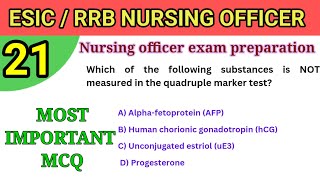 ESIC Nursing Officer Exam Preparation | Multiple Choice Question Series-21 | TARGET ESIC 2024 |