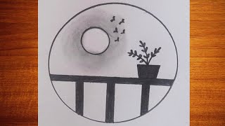 Circle Scenery drawing 35 @TamilNewArt