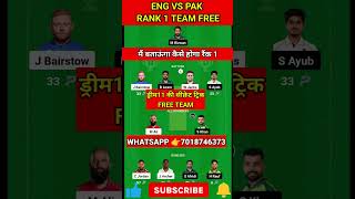 ENG vs PAK Dream11 Prediction|ENG vs PAK Dream11|ENG vs PAK Dream11 Team|