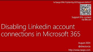 Disabling Linkedin account connections in Microsoft 365