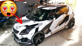 Presenting INDIA’s🇮🇳 First Full Camouflage Swift Wrapping 🔥 Swift Modification Ep.7 😍