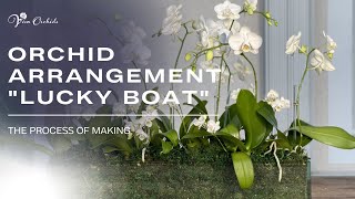 The Process of Creating an Orchid Arrangement "LUCKY BOAT" | Viva Orchids in Boca Raton