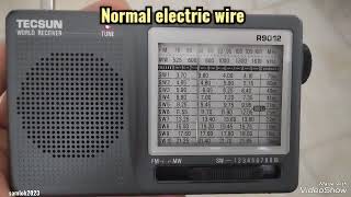 Simple indoor longwire test, eletric wire vs copper wire for SW portable radio