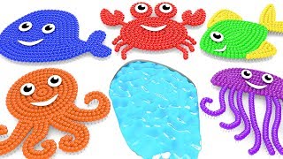 Learn Fish and Sea animals Shapes 3D for Children and Kids