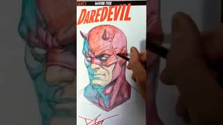 Daredevil headshot. Watercolor on blank cover