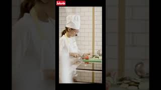 Girl in Chef Uniform Cutting Vegetables#recipe#10minutes #ইউটিউব