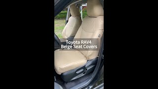 Transform Your Toyota RAV4 Interior with Stylish Beige Seat Covers! #follow #usa #freesoo