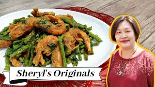 Stir-fry Salted Egg With Long Beans And Prawns