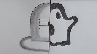 Half face drawing- 2 | God, Ghost @TamilNewArt