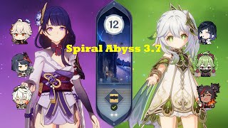 Raiden Hypercarry & Nahida Hyperbloom | Spiral Abyss 3.7 Floor 12 9 Stars | Genshin Impact