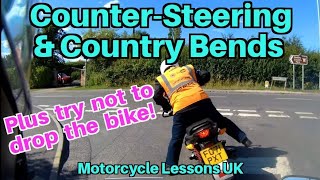 Counter-steering & Country Bends Motorcycle Module 2 lesson (plus try not to drop your bike)