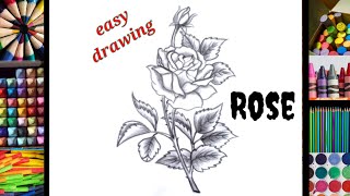 Rose Drawing ll Rose Flower Drawing Step By Step ll How to Draw Rose Flower