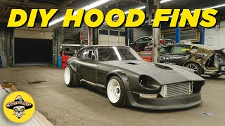 HOW TO CHANNEL 240Z AIR FLOW FROM ENGINE BAY | DIY HOOD FINS (EP#65)